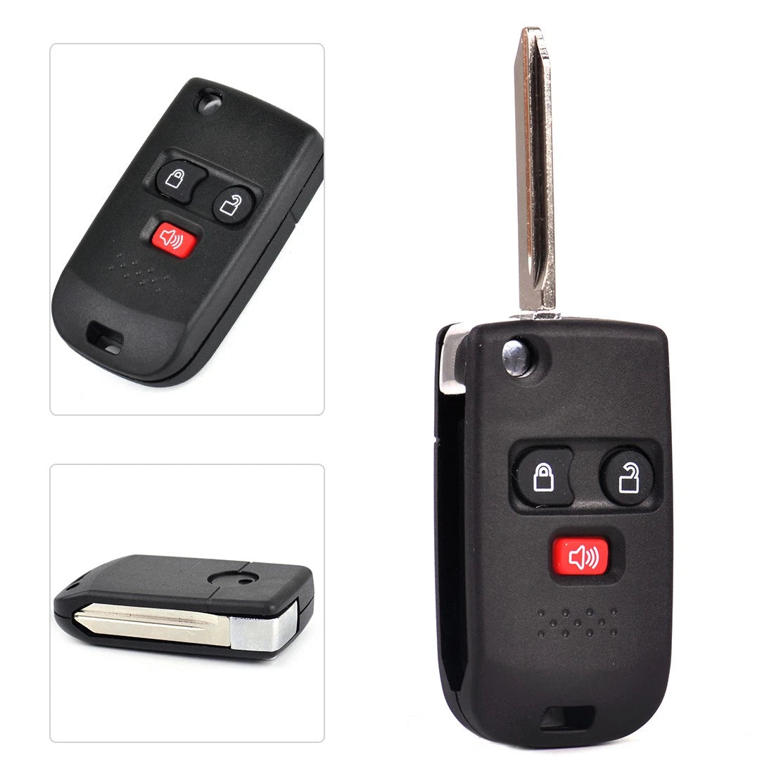 3 Button Flip Key Remote Control for Ford F-150, Mercury, Mazda (2004-2021)