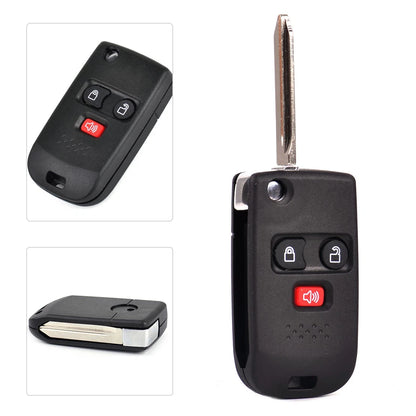3 Button Flip Key Remote Control for Ford F-150, Mercury, Mazda (2004-2021)
