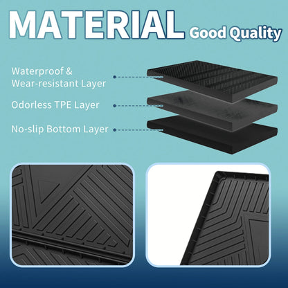 Flat Face Cargo Liner Rear Trunk Mat for Ford Edge (2015-2024) 1 Pc
