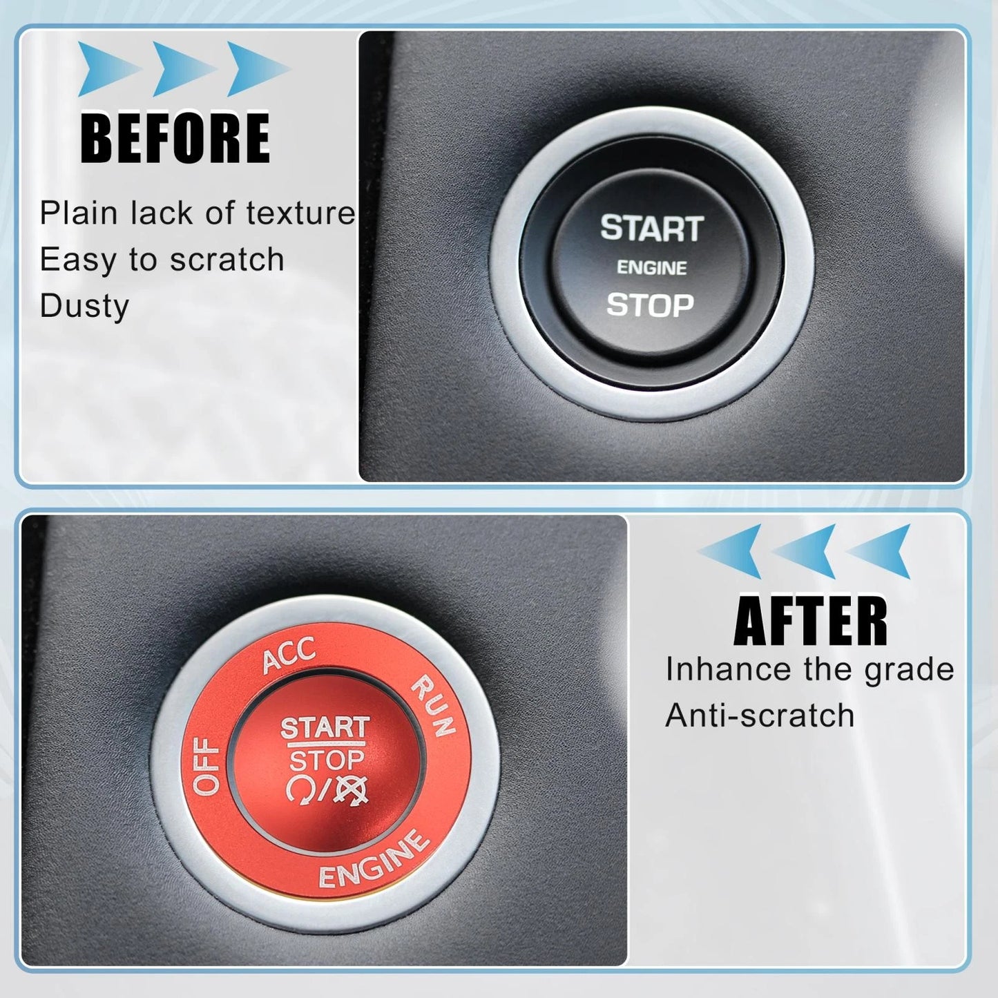 Engine Push Start Button Sticker Kit for Dodge Charger Challenger Durango (2015-2023)