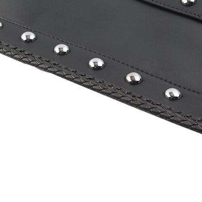 Black PU Leather Rivet Rear Fender Bib Solo Seat for Harley Softail (1984-2006)