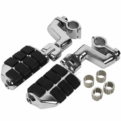 22mm-35mm Chrome Highway Bar Foot Pegs Mount Clamps for Harley Honda GL1800