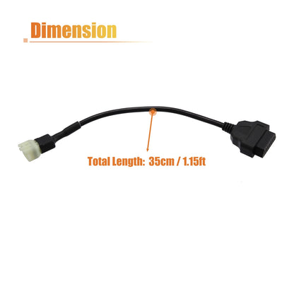 Motorcycle 6-Pin OBDII Diagnostic Cable and Adapter Universal