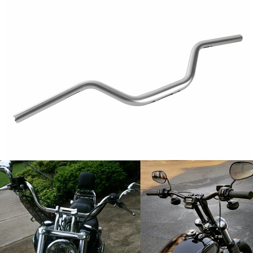 1-1/4" Silver Club Style Handlebar Kit for Harley Softail, Street Bob, Sportster