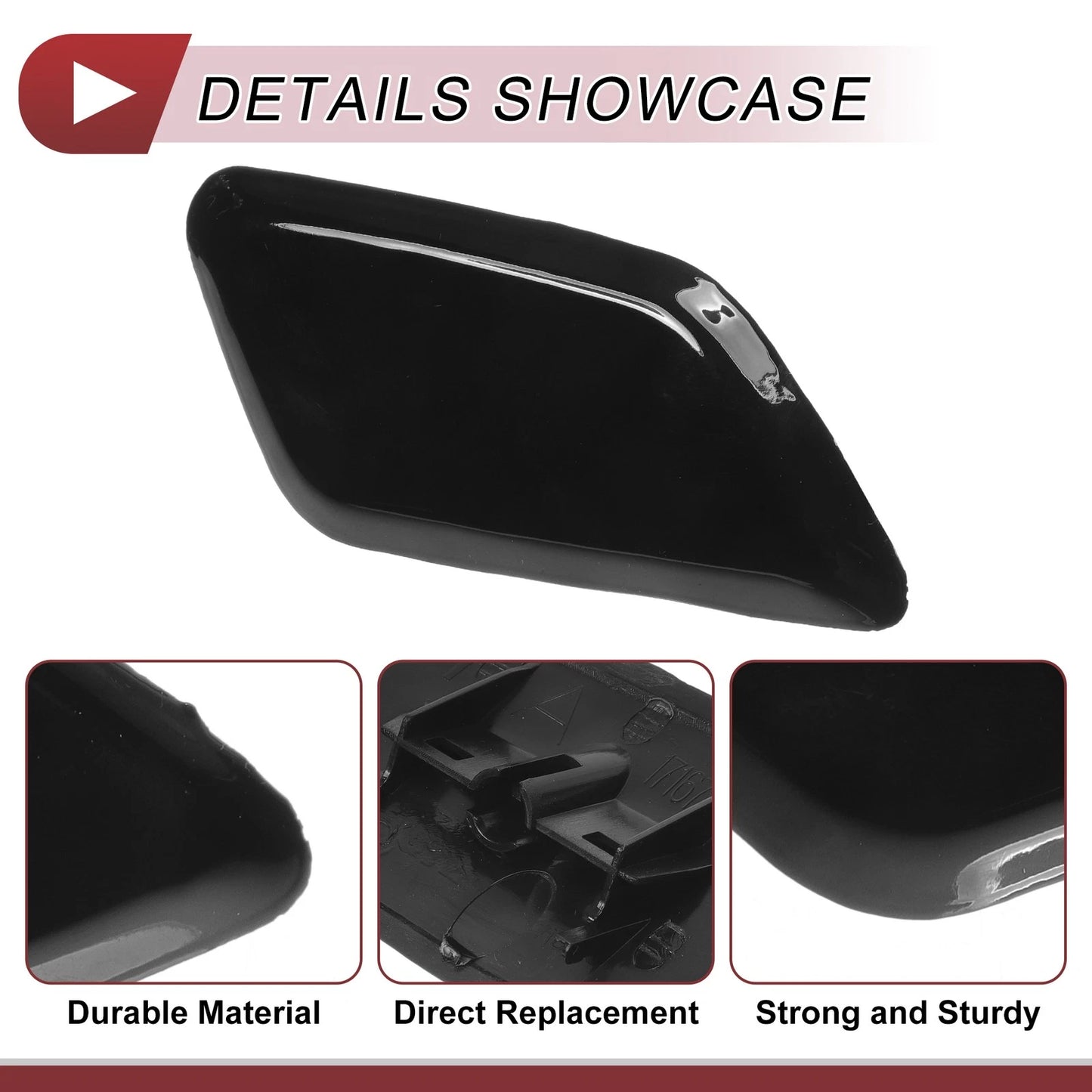 Front Right Washer Nozzle Cover for Honda Odyssey (2009-2014) Black 1 x Cap