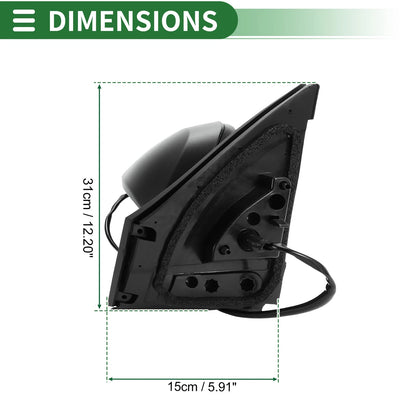 Right Side Door Mirror for Toyota RAV4 (2013-2015) Manual Folding Black