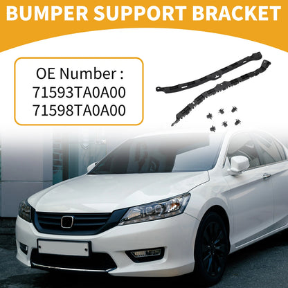 Rear Bumper Support Bracket 1 Pair for Honda Accord (2008-2012) Black