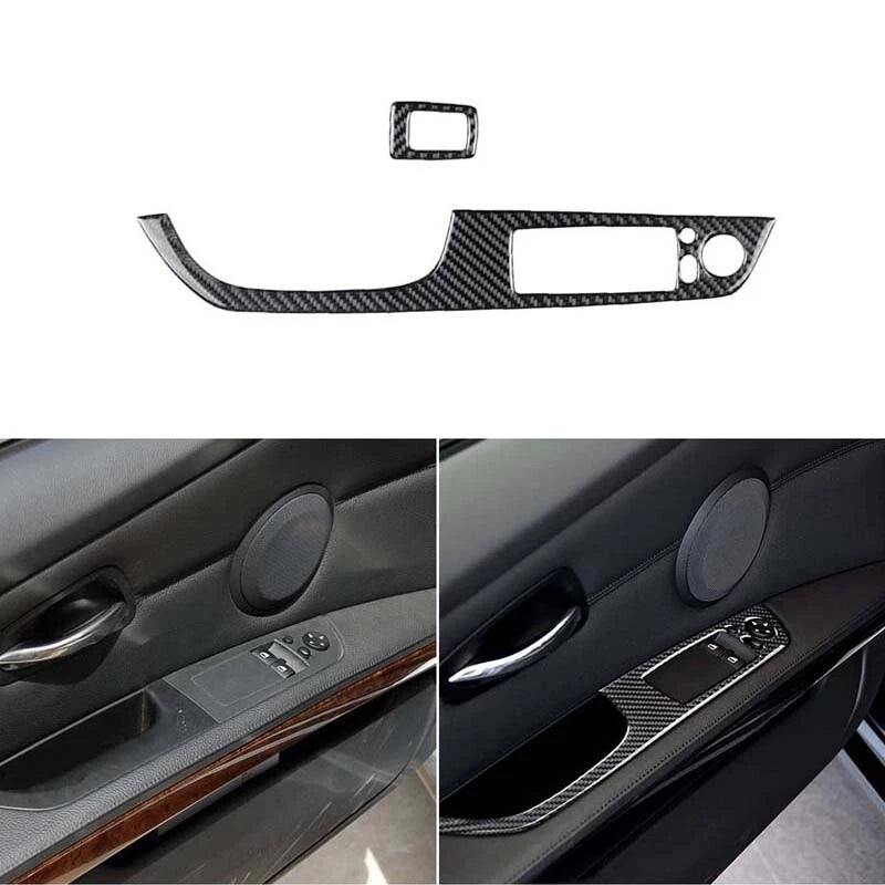 Carbon Fiber Interior Window Switch Cover Trim fit For BMW 3 Series E92 Coupe