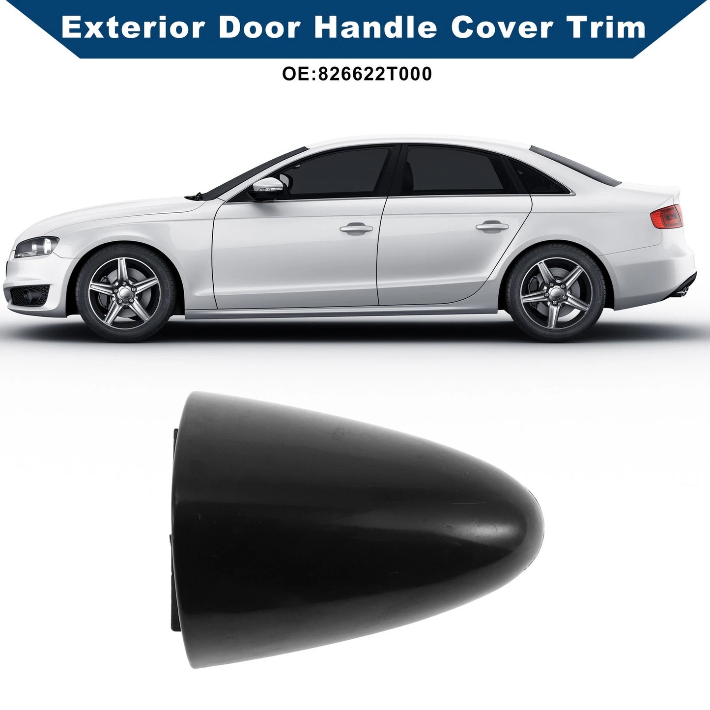 Black Exterior Door Handle Cover Trim for Kia Optima (2011-2016) 1 Pcs