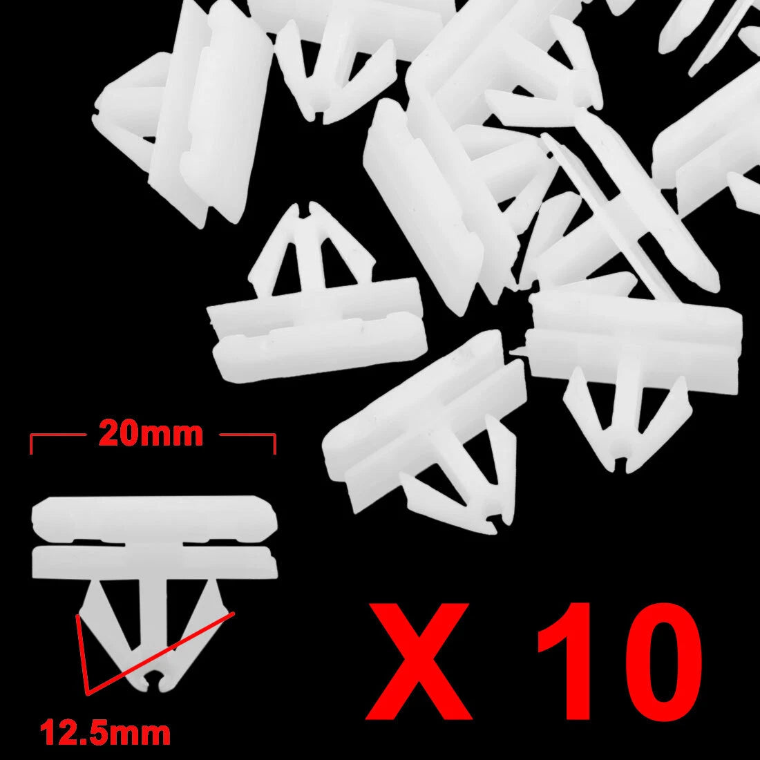 10 x White Car Body Plastic Rivet Fasteners for Ford