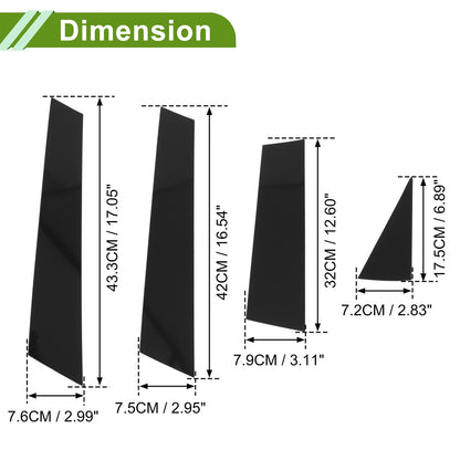 8 Pcs Black Pillar Window Trim for Nissan Murano (2015-2023)