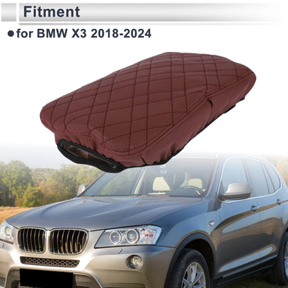 Car Center Console Cover Wine Red for BMW X3 (2018-2024) 1 Pc