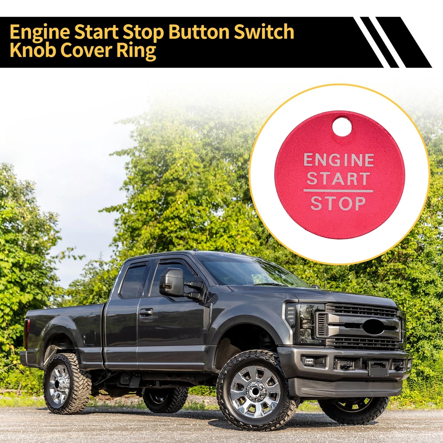 Engine Start Stop Button Cover for Ford F-150 (2016-2021) Red