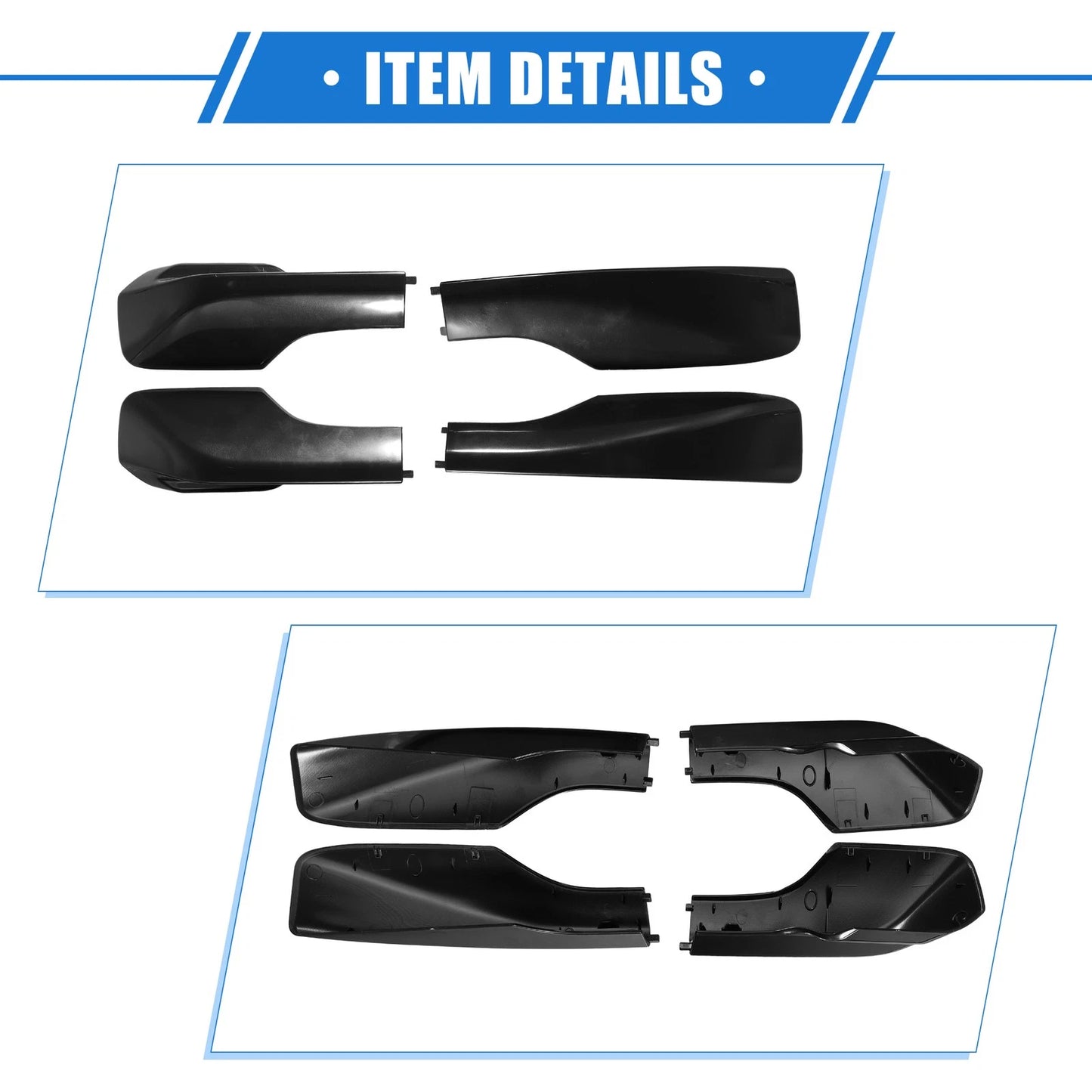 4 x Car Roof Rack Side Rails End Covers for Toyota RAV4 (2001-2005) Black