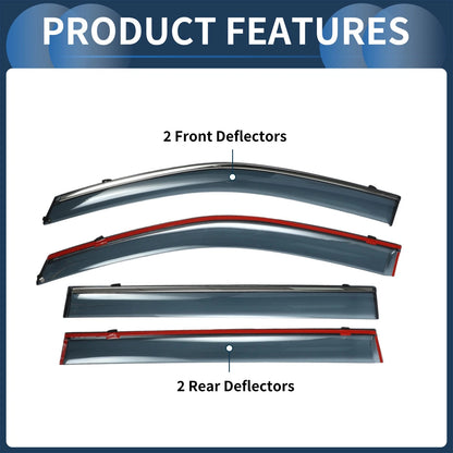 Window Deflectors 1 Set for Toyota Highlander (2014-2019)
