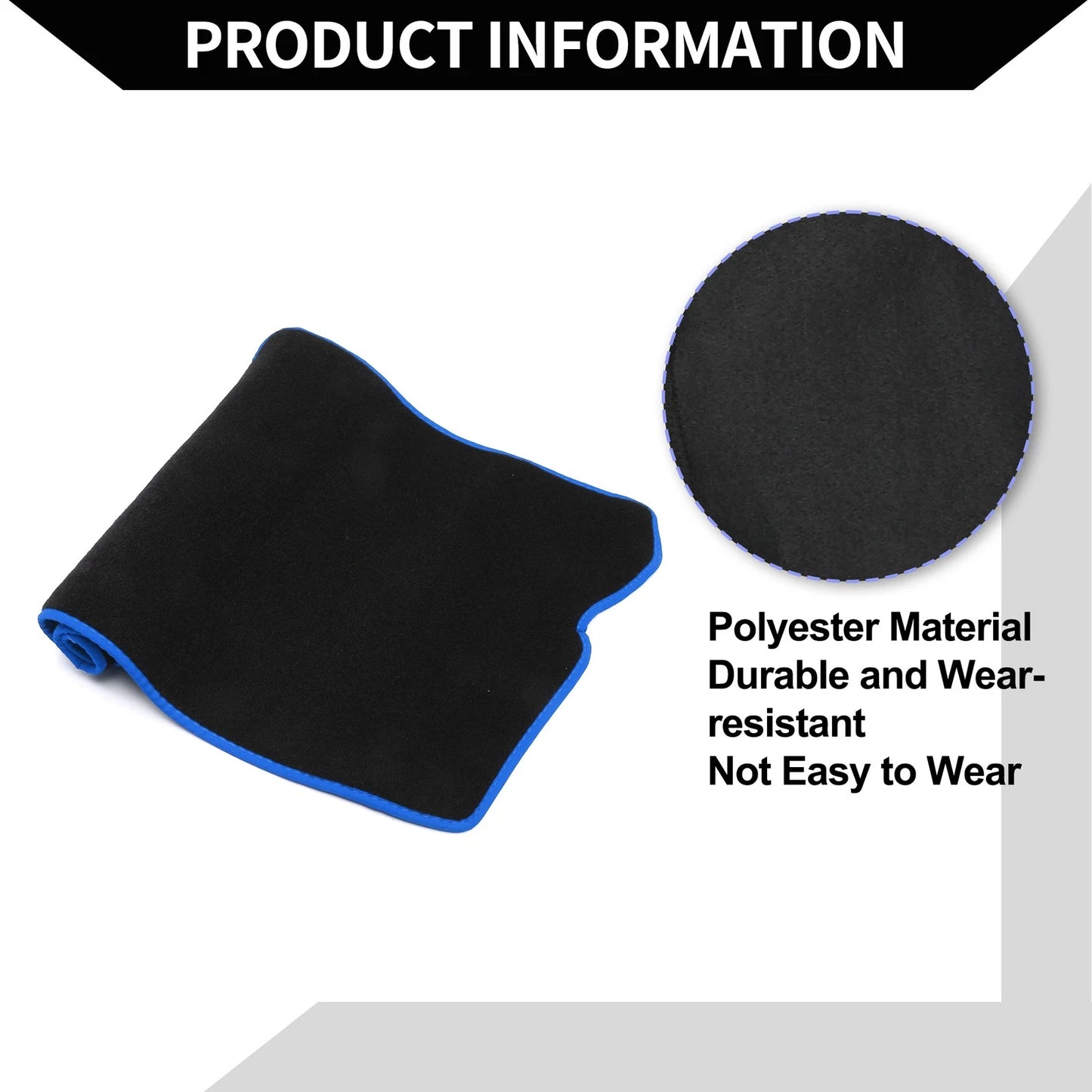 Dashboard Cover Mat for Mazda CX-30 2020-2024 Black Blue 1 Set