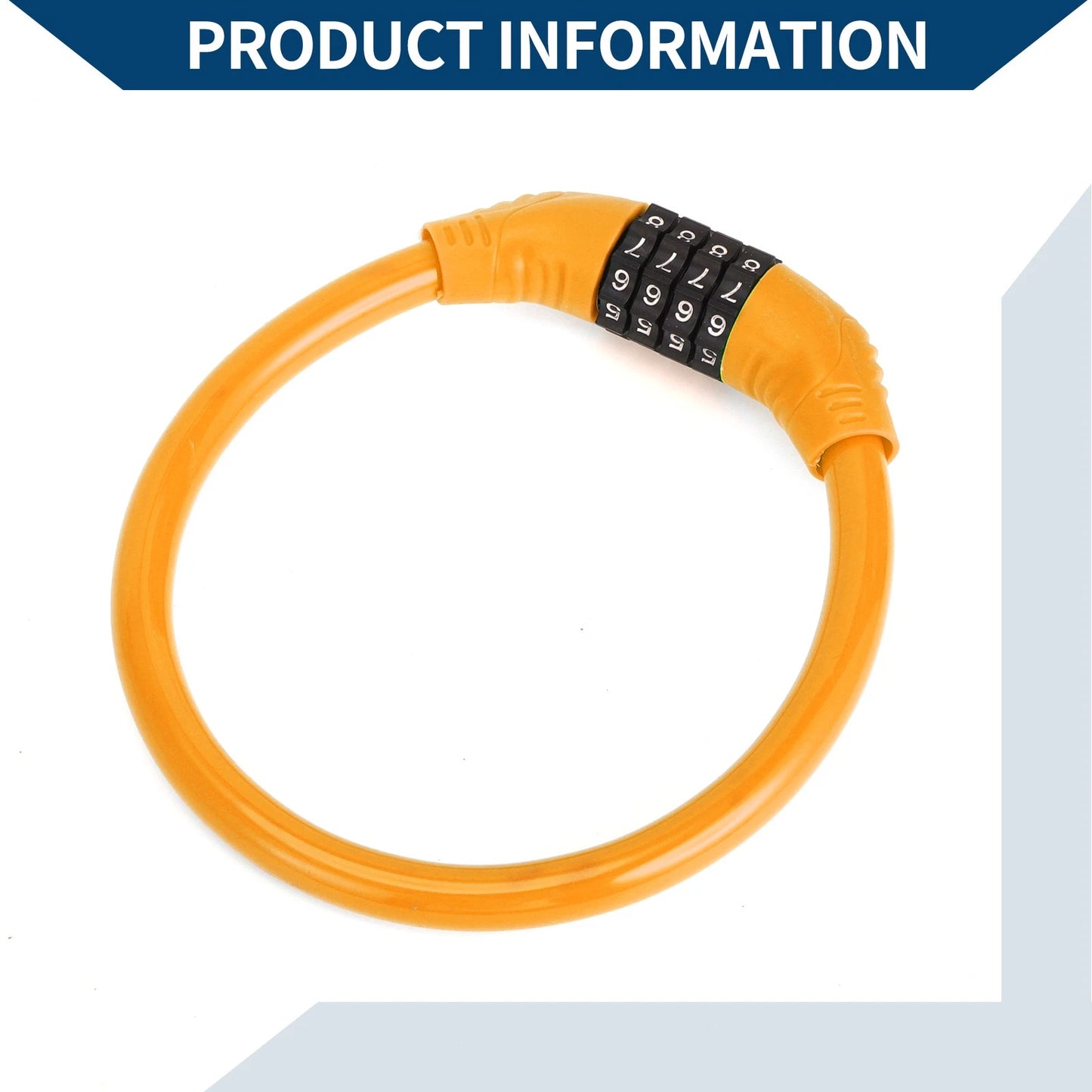 Anti-Theft 4-Digit Mini Bicycle Lock Ring - Orange