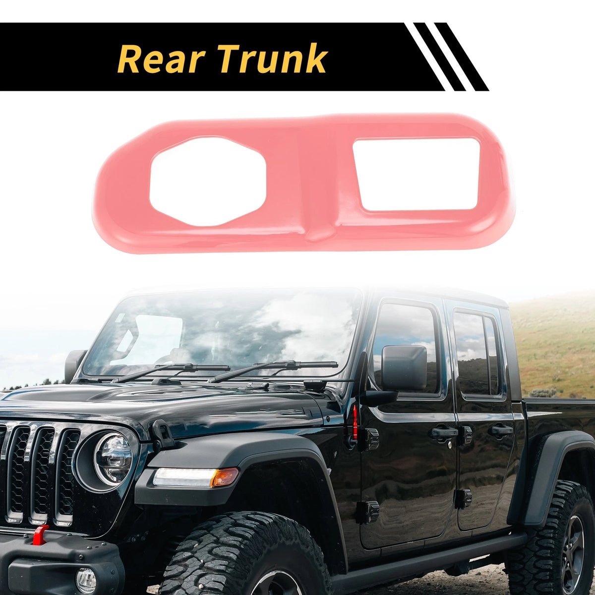 Rear Trunk Lock Panel Cover Trim for Jeep Wrangler JL JLU (2018-2024) - ABS Pink