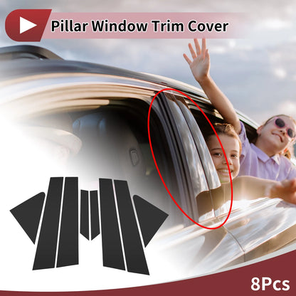 Door Pillar Window Trim for Hyundai Accent Sedan 2011-2017 Black Trim