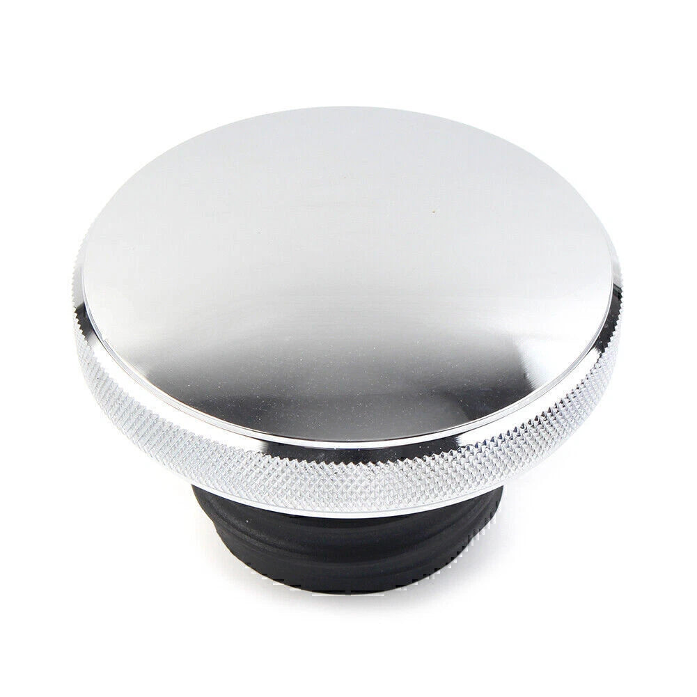 Chrome Vented Gas Cap Fuel Tank Cover for Harley Dyna, Road King, Softail