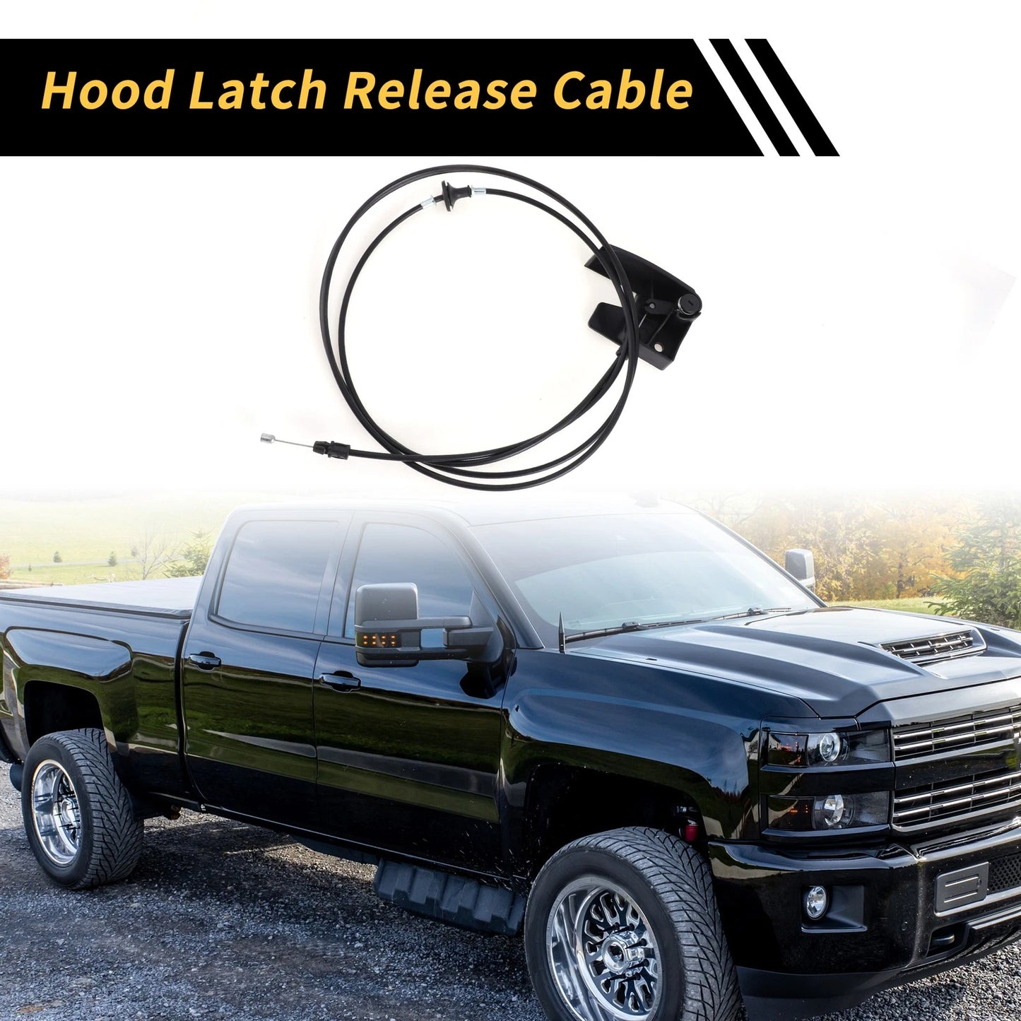 2x Hood Latch Release Cable for GMC Sierra 1500/2500 HD (2007-2014)