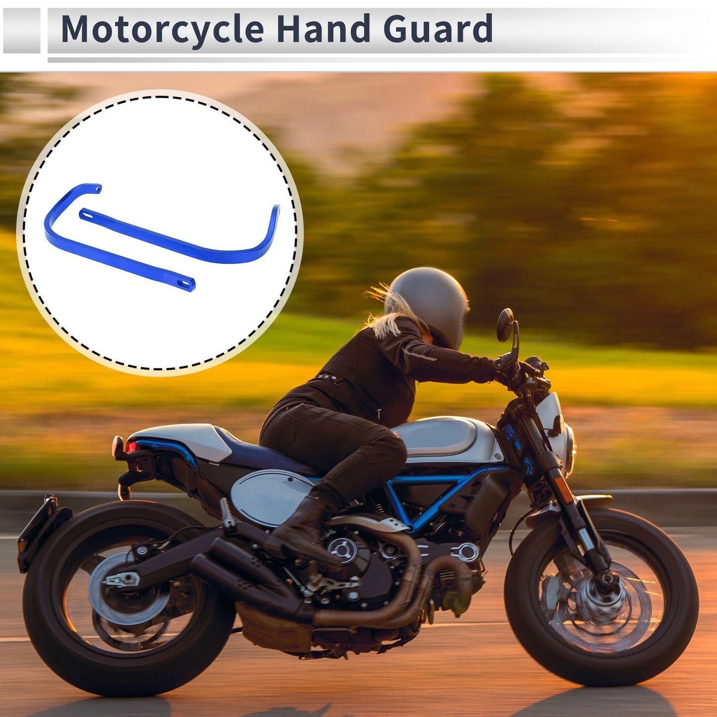 Hand Guard 1 Set Universal Knuckle Guard Protector Blue Alloy for Motorcycle