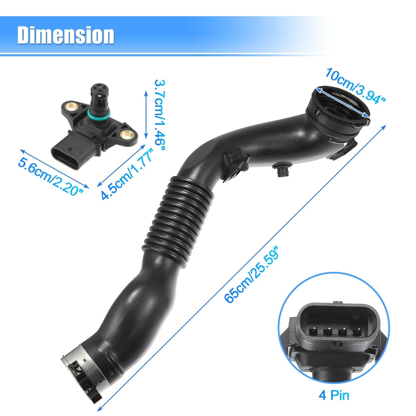 Car Air Intake Hose Tube Set with Pressure Sensor for BMW M2 X4 (2016-2018)