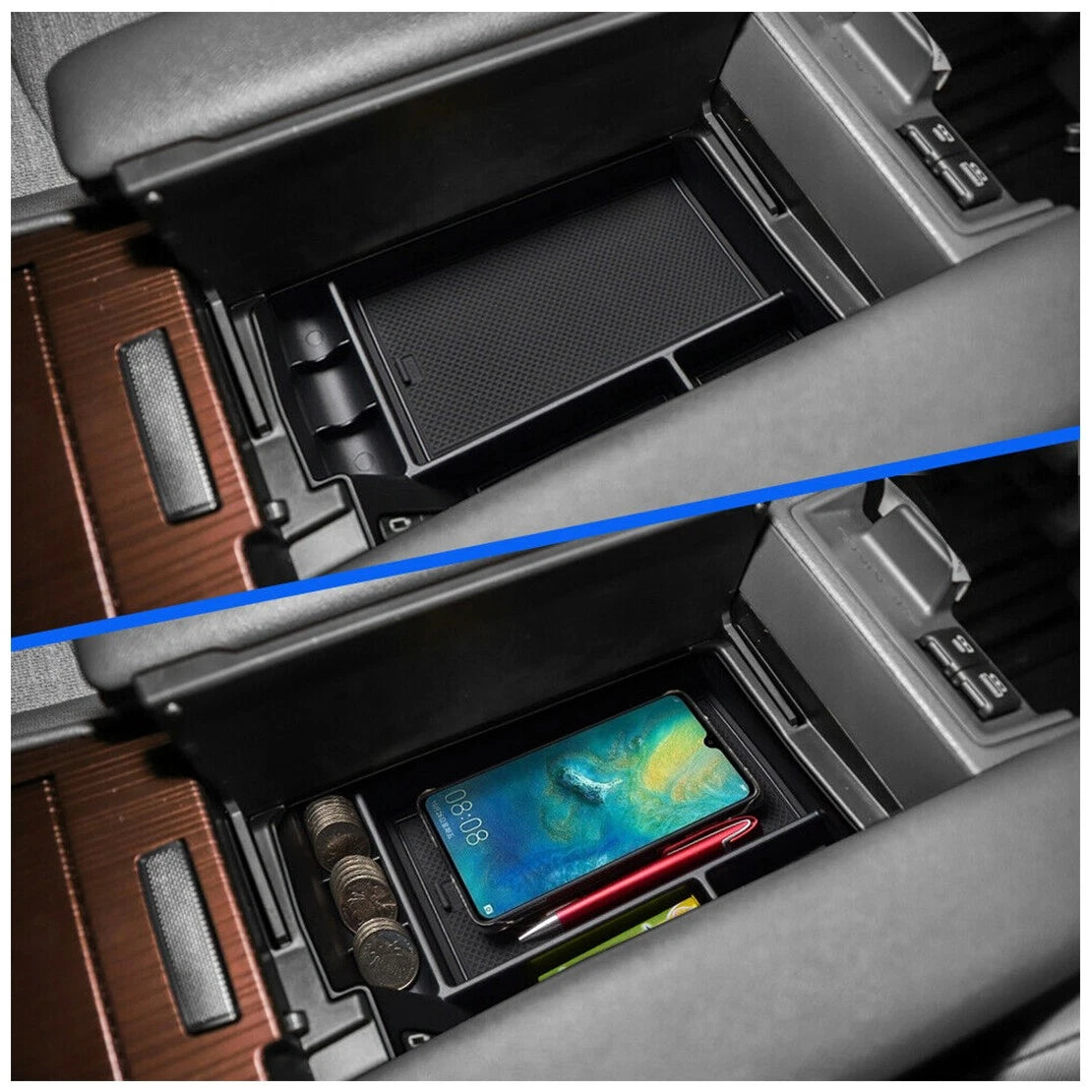 Center Console Organizer Armrest Storage Tray for Toyota Sienna (2021-2022)