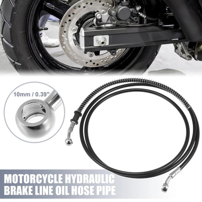 Brake Line 74.8" 10mm Stainless Steel Black for Motorcycle