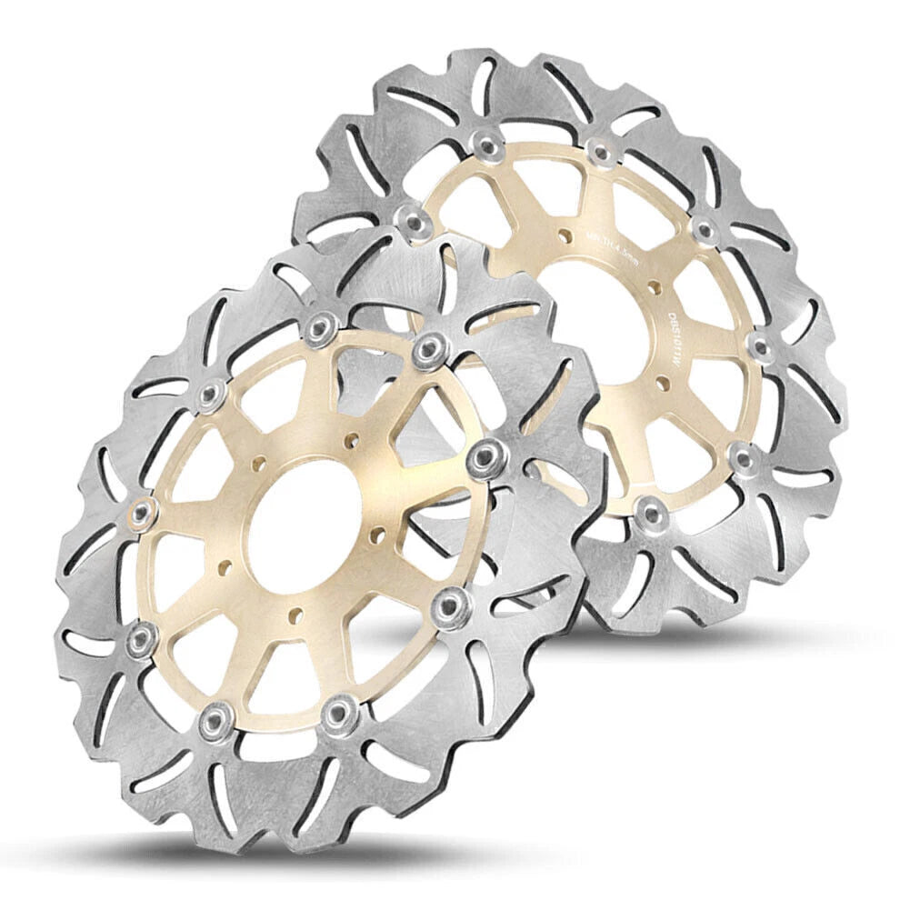 2 x Front Brake Discs Rotors for Suzuki DL V-Strom 650 1000 SV S 03-07 Gold
