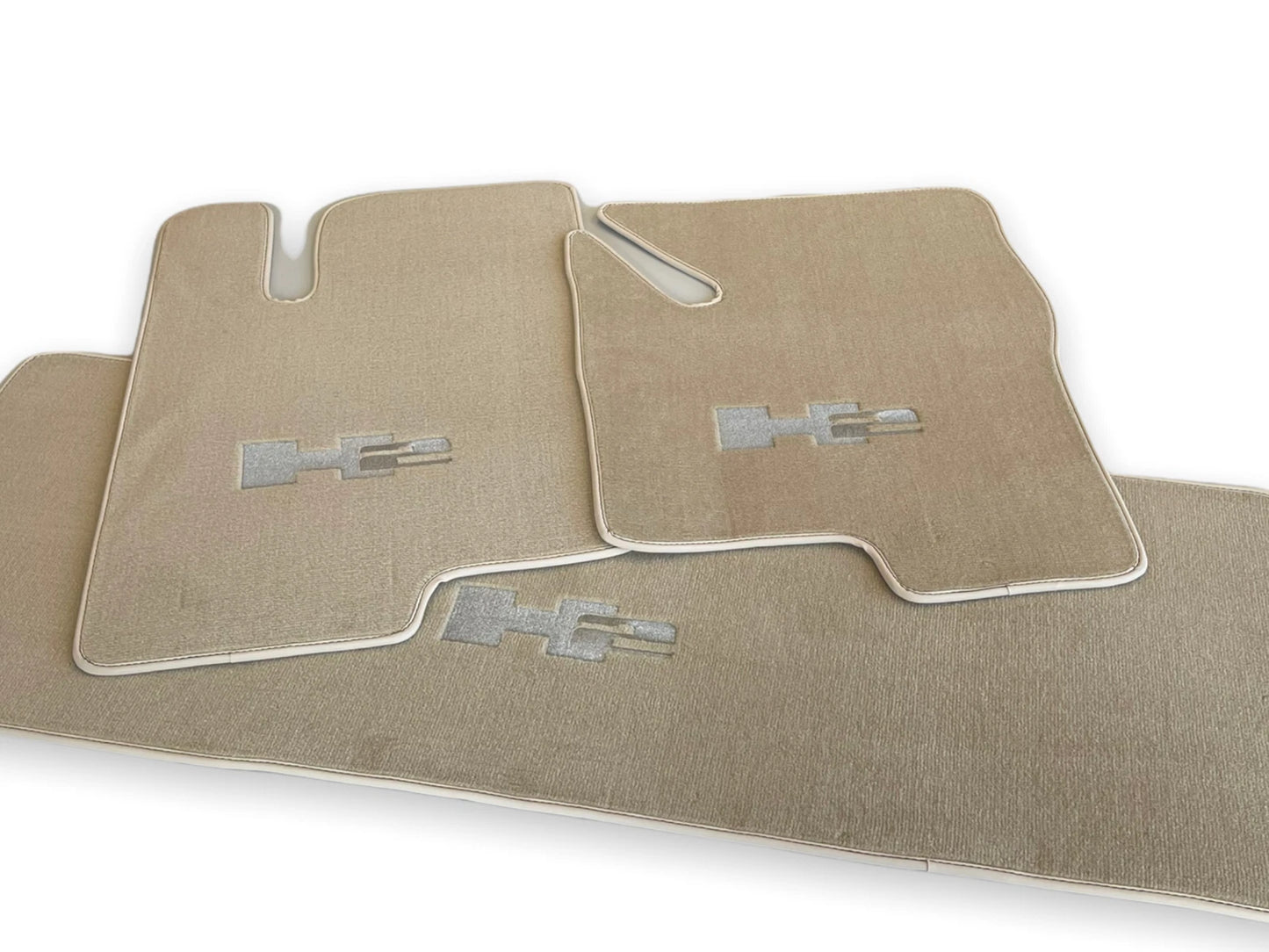 Beige Tailored Floor Mats for Hummer H2 with H2 Emblem (2003-2009)