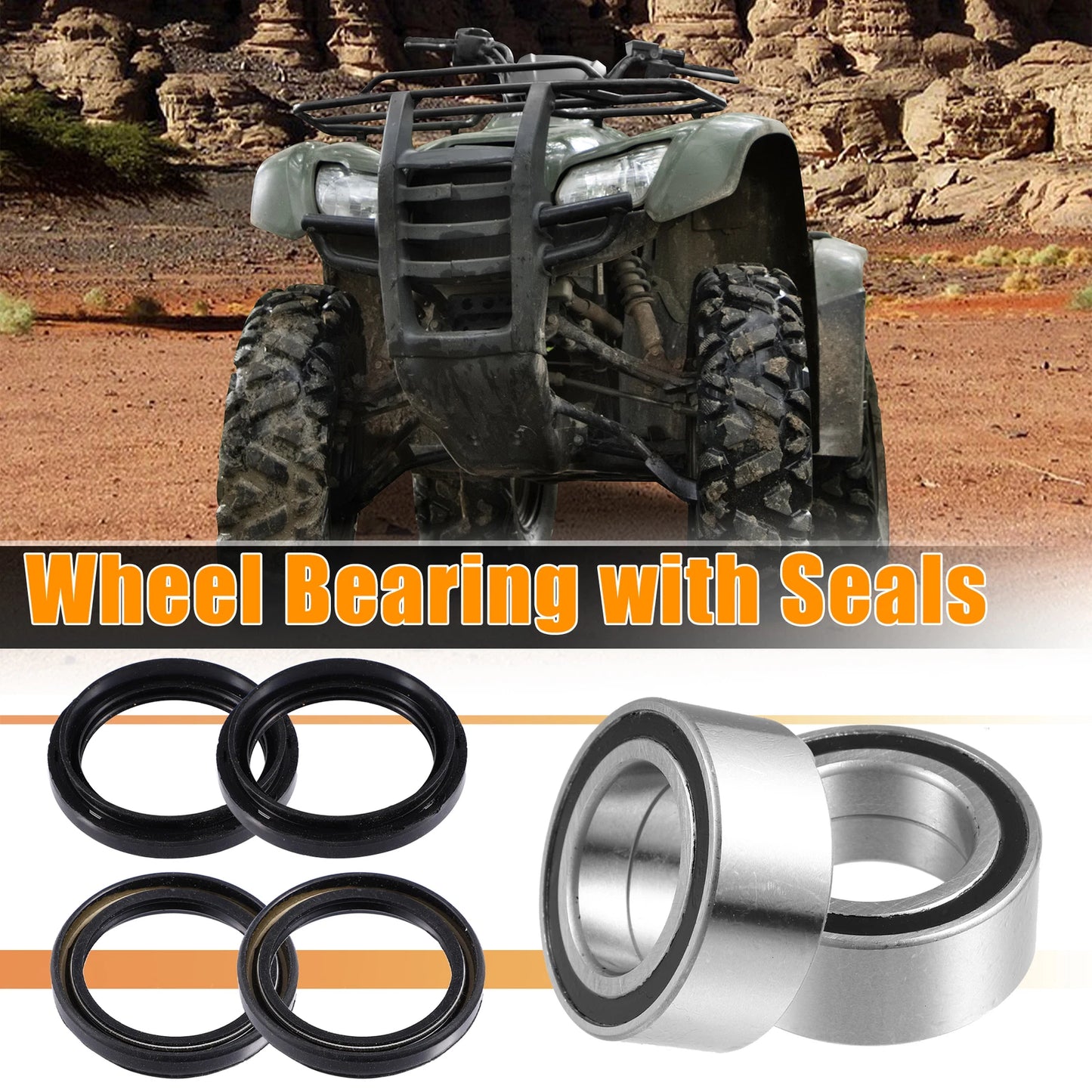 Front Wheel Bearing & Seals Kit for Honda FourTrax Rancher 420 (2007-2013)