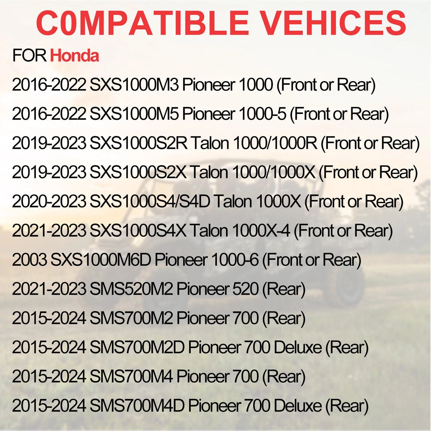 2 Front or Rear Wheel Bearing + Circlip for Honda Pioneer 1000 (2016–2022)