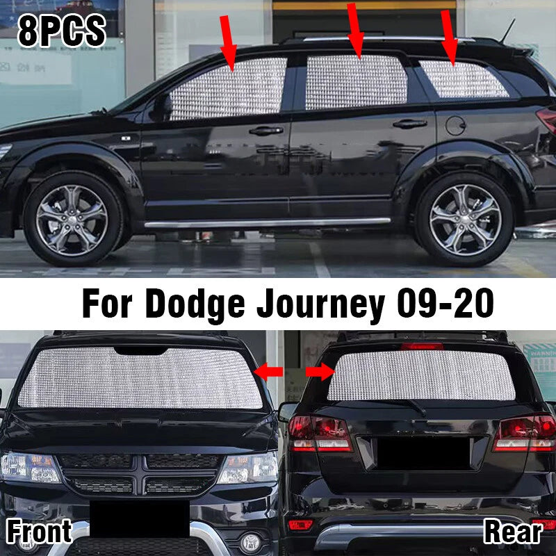 8X Front Rear Window Windshield Sunshade for Dodge Journey (2009–2020)