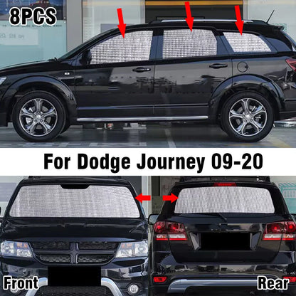 8X Front Rear Window Windshield Sunshade for Dodge Journey (2009–2020)