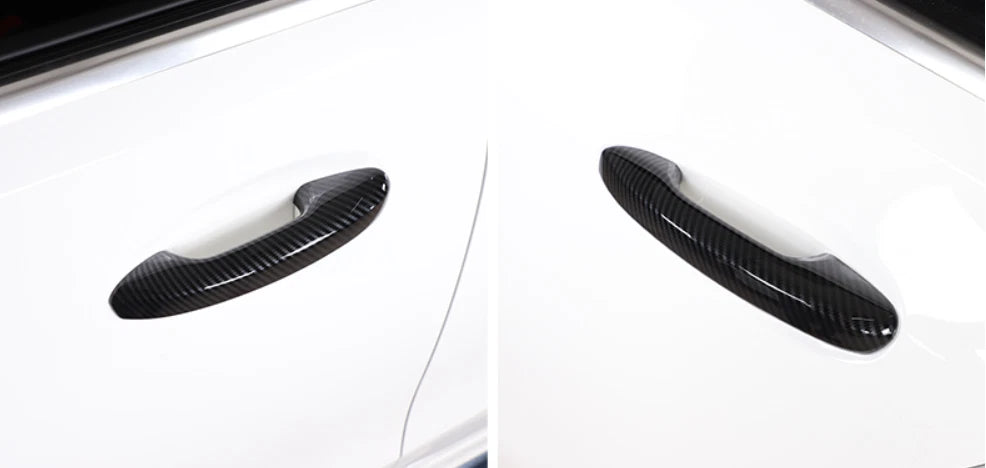 Fiber Door Handle Lid Cover Trim for 2022-2023 Mercedes Benz C Class Sedan