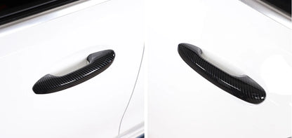 Fiber Door Handle Lid Cover Trim for 2022-2023 Mercedes Benz C Class Sedan