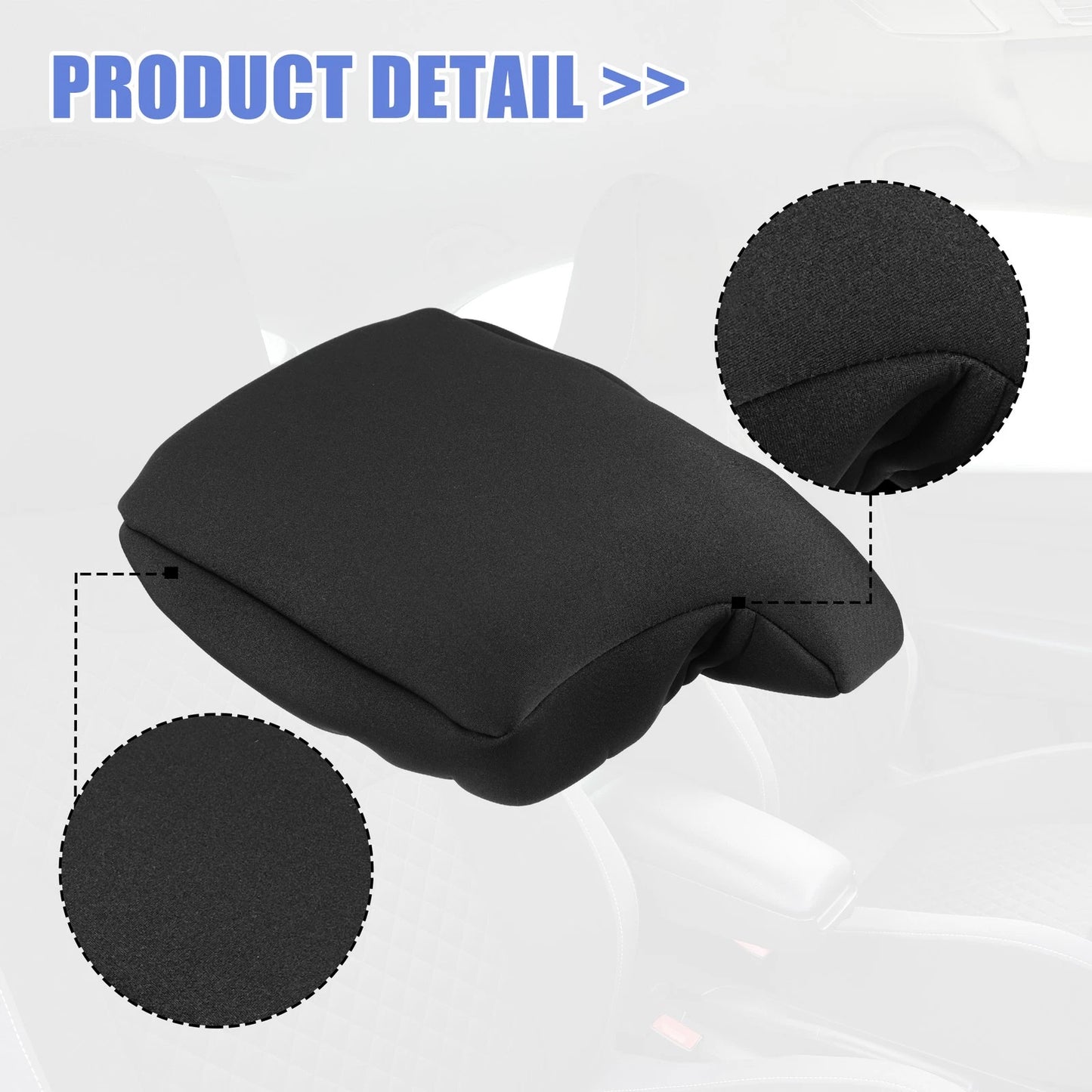 Car Center Console Armrest Cover for Ford Ranger (2019-2023) Black