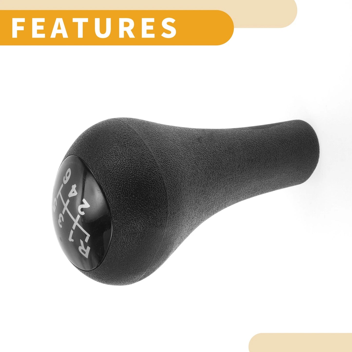 6 Speed Gear Shift Knob for Ford Focus (2003-2007) - Black Plastic Shifter