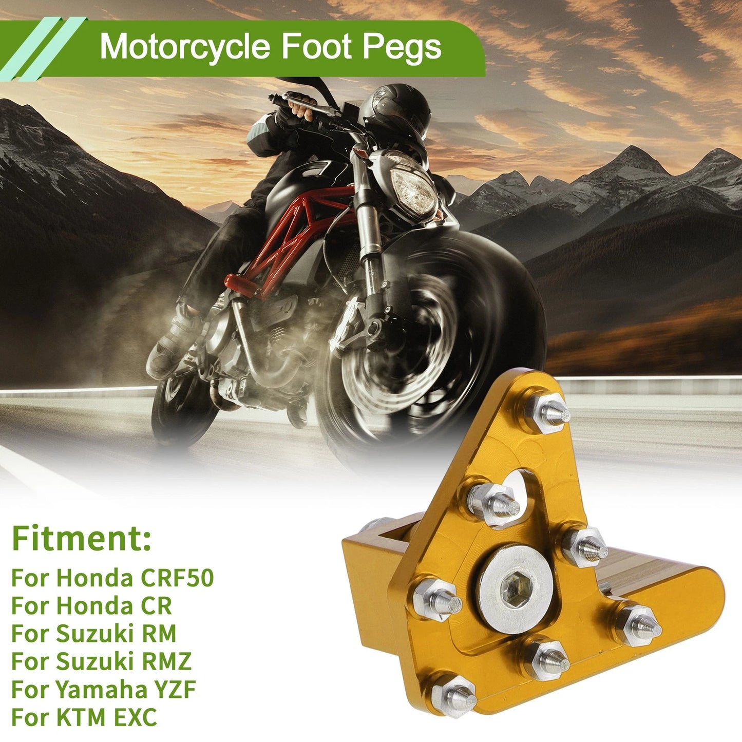 Foot Pegs / 1 Pc / Gold Tone Foot Pedal for Honda CRF50