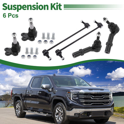 6 x Front Suspension Kit Tie Rod Ends Sway Bar Link Ball Joint for GMC Acadia