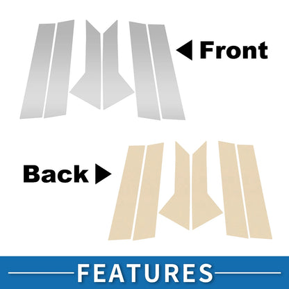 6pcs Door Pillar Window Trim for Ford Mondeo (2008-2013) Silver Tone