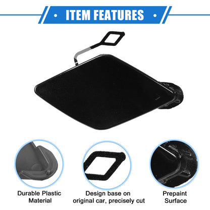 Front Right Tow Hook Cover for BMW 320i (2013-2018) Plastic Black