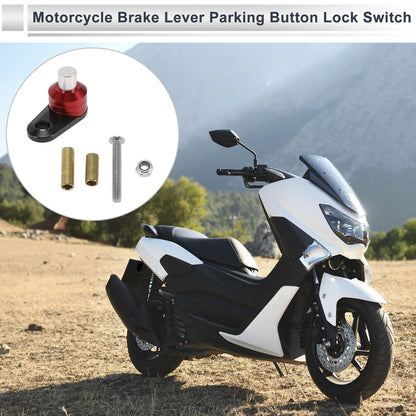 Set Brake Lever Parking Button Lock Switch Red for Motorcycle