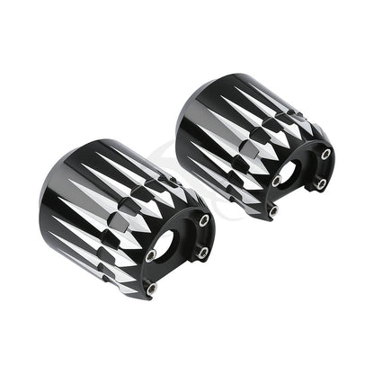Black Lower Fork Slider Covers for Harley Road Street Electra Glide (84-2013)