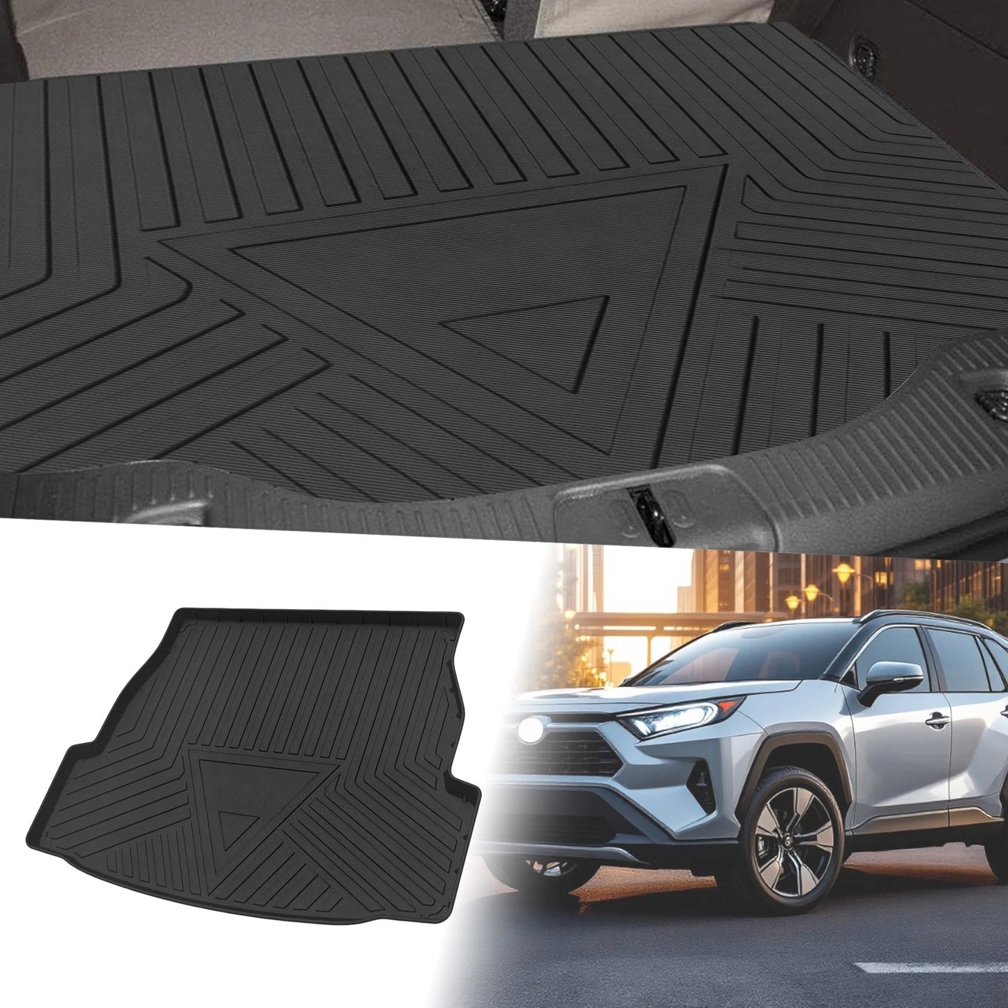 Flat Face Cargo Liner Rear Trunk Mat for Toyota RAV4 (2020-2024) 1 Pc