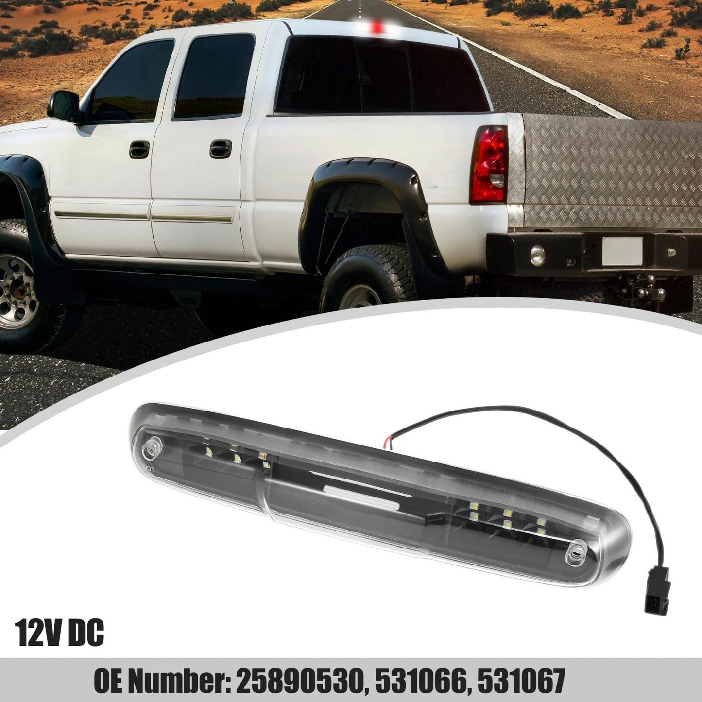 Brake Light High Mount Stop Lights for Chevrolet Silverado (2007-2013)