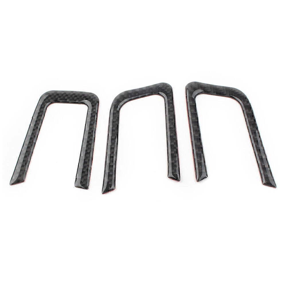 3 x Carbon Fiber Steering Wheel Cover Trim for Ford Mustang (2015-2019)
