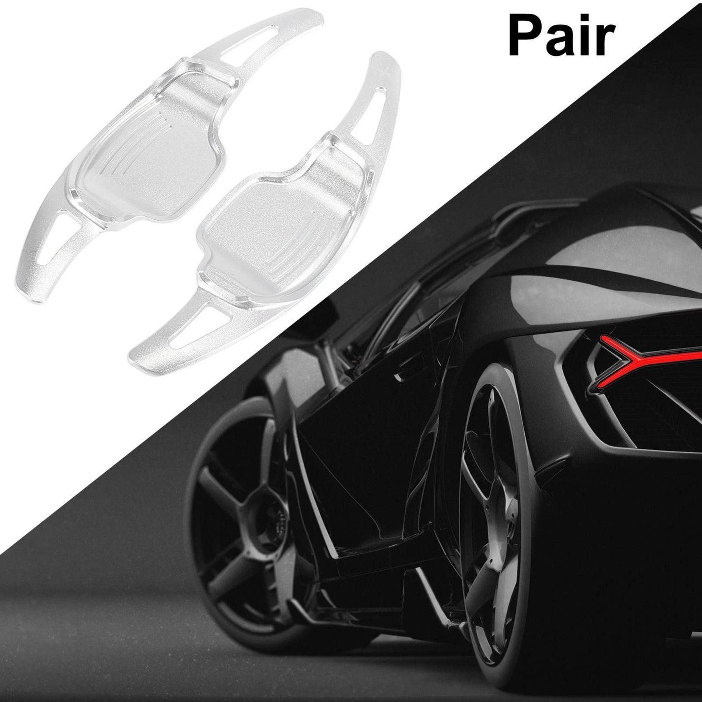 Pair Silver Tone Steering Wheel Shift Paddle for Cadillac XT5/Buick Regal