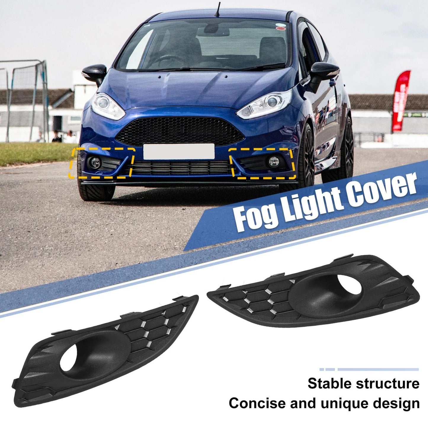 D2BZ15266CB Fog Light Grille Cover Trim for Ford Fiesta (2014-2016)